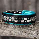 Mini Hex, 1.5" wide Custom Leather Dog Collar