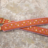 Paisley, 1.5" Wide Padded Leather Dog Collar