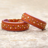 Paisley, 1.5" Wide Padded Leather Dog Collar