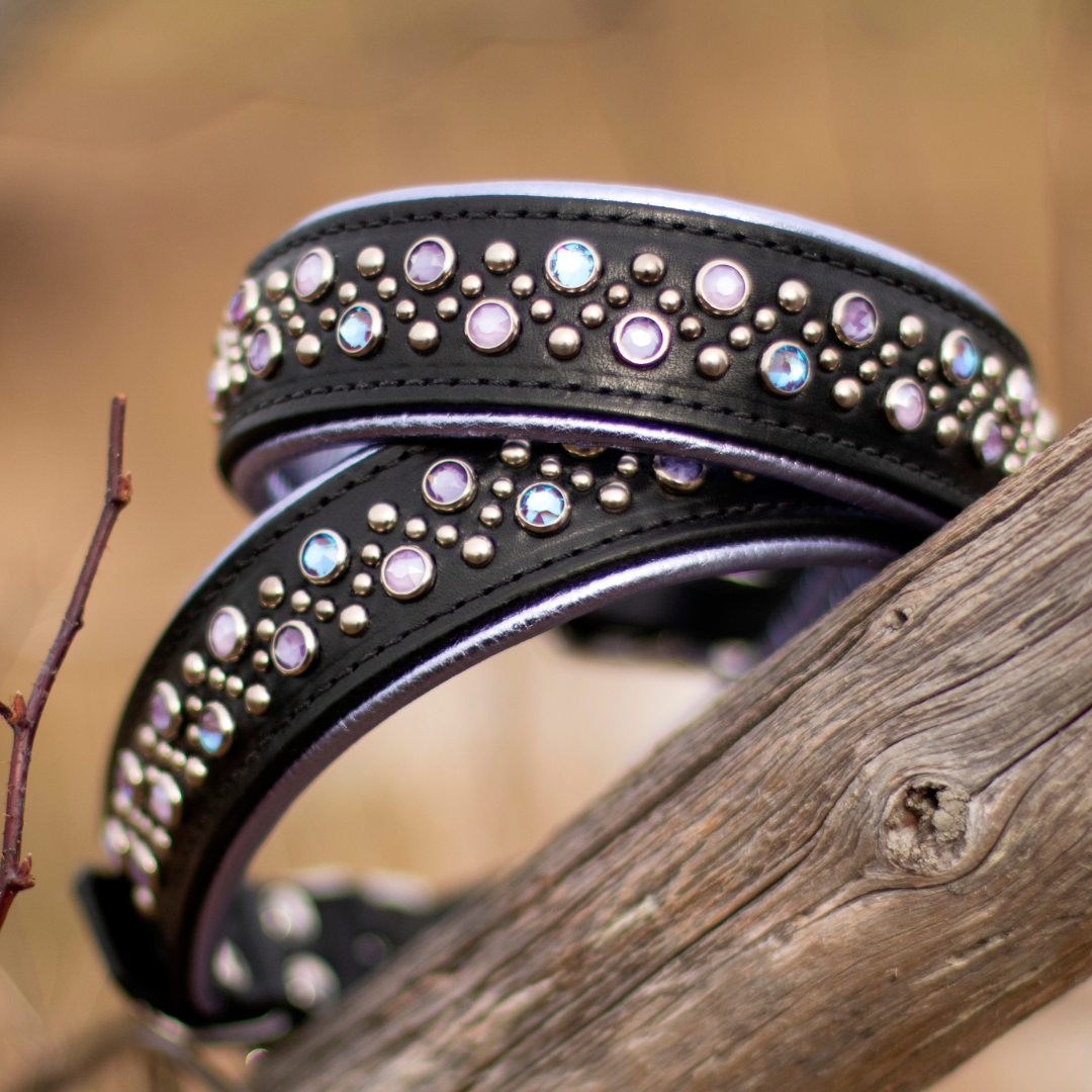 Paisley 1.5" Custom Leather Dog Collar - Handmade in Canada | Fusion By ...