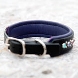 Silas, 1.25" wide Black Leather Dog Collar