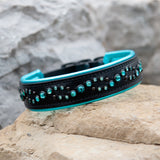 Wave, 1.5" Wide Custom Leather Dog Collar