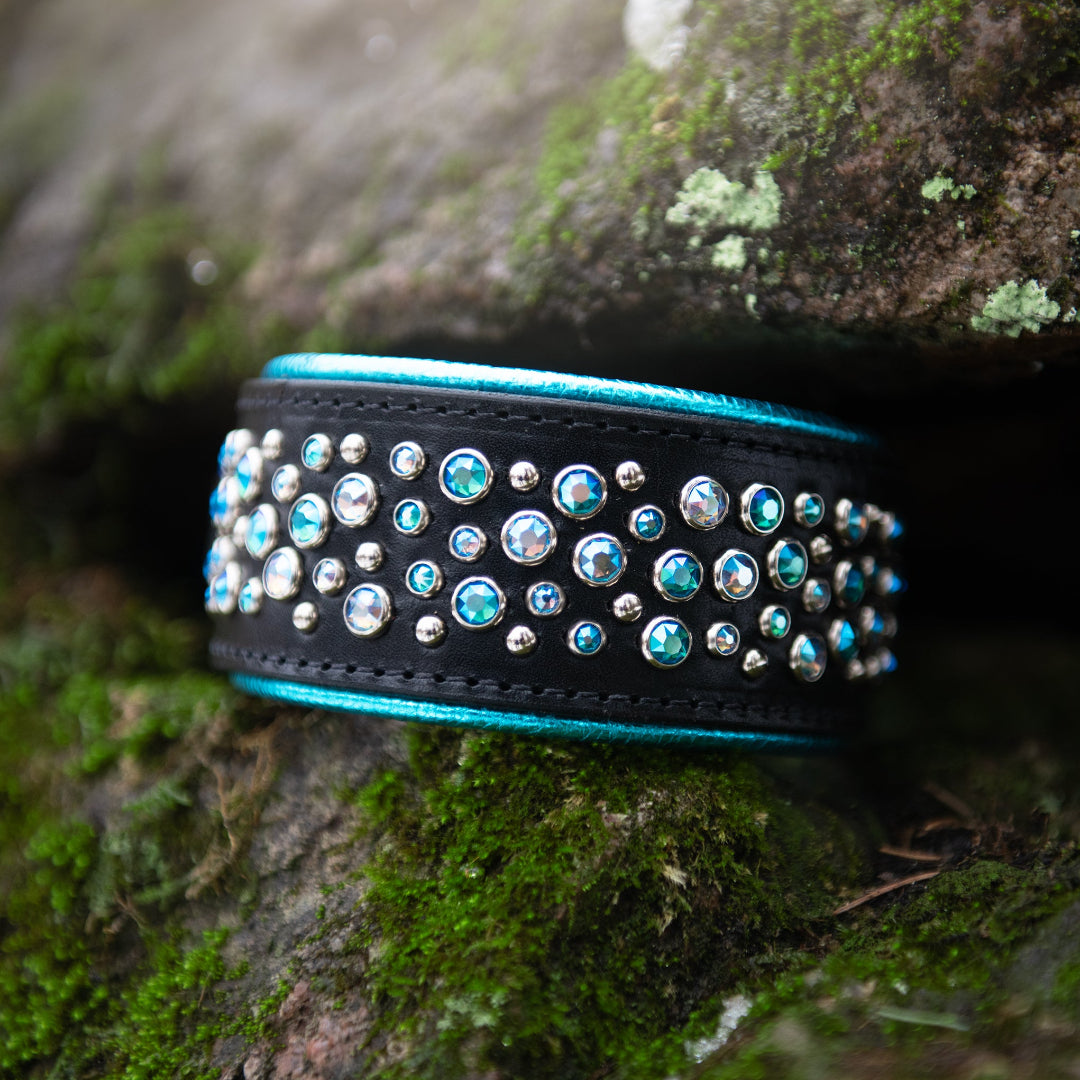 Aurora-crystal-Wide-Leather-Dog-Collar