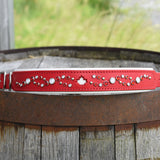 The Canada Collar, 1.5" wide, Limited Edition Red Leather Dog Collar