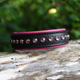 Charm, Pink 1.25" Leather Dog Collar