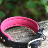 Charm, Pink 1.25" Leather Dog Collar