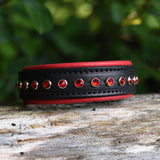 Charm, Red 1.25" Leather Dog Collar