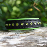 Charm, Green 1.25" Leather Dog Collar