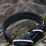 Chili, 3/4" wide Black Leather Dog Collar