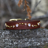 Chili, 3/4" wide Medium Brown Leather Dog Collar