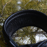 Starlight 1.5" Wide Black Leather Dog Collar, size 18"-21"