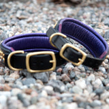 Loch, 1.5" wide Black Leather Dog Collar
