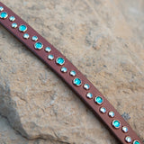 Pico, 3/4" wide Brown Leather Dog Collar *NEW DESIGN*