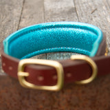 Piper, 1.5" Wide Brown Leather Dog Collar