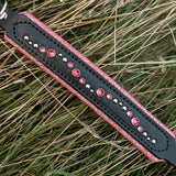 Chili Leather Dog Collar, 1.25" with Sparkle Padding