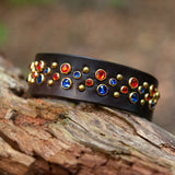 Rain, 1.25" Wide Dark Brown Leather Dog Collar
