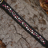 Starlight 1.25" wide, Black Leather Dog Collar