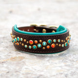Loch, 1.5" wide Dark Brown Leather Dog Collar