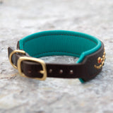 Loch, 1.5" wide Dark Brown Leather Dog Collar