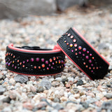 Mini Mardi Gras, 2" Wide Limited Edition Black Leather Collar