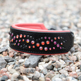 Mini Mardi Gras, 2" Wide Limited Edition Black Leather Collar