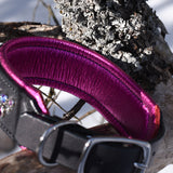 MoTH, 1.75" wide Black Leather Dog Collar, size 14"-17"