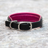 Nessie, 1.25" wide Black Leather Dog Collar