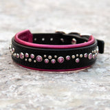Nessie, 1.25" wide Black Leather Dog Collar