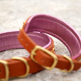 Paisley, 1.5" Wide Padded Leather Dog Collar