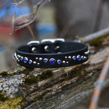 Ridge, 3/4" wide Black Leather Dog Collar, size 12"-15"