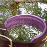 Ridge, 1.25" wide Brown Leather Dog Collar, size 12"-15"