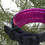 Starlight, 1.5" wide Black Leather Dog Collar, size 10"-13"