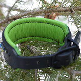 Wave, 1.5" wide Black Leather Dog Collar, size 10"-13"