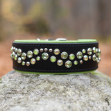 Black and Lime MoTH Collar with Black Stitching